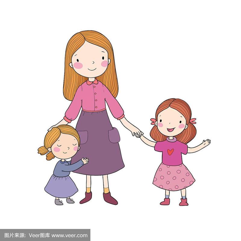 一个母亲和两个女儿的头像(一个妈妈四个女儿一个儿子的头像)