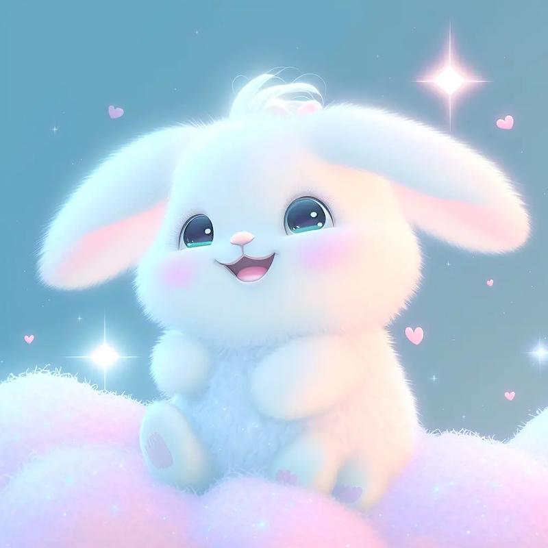 可爱粉色系兔子头像动漫
