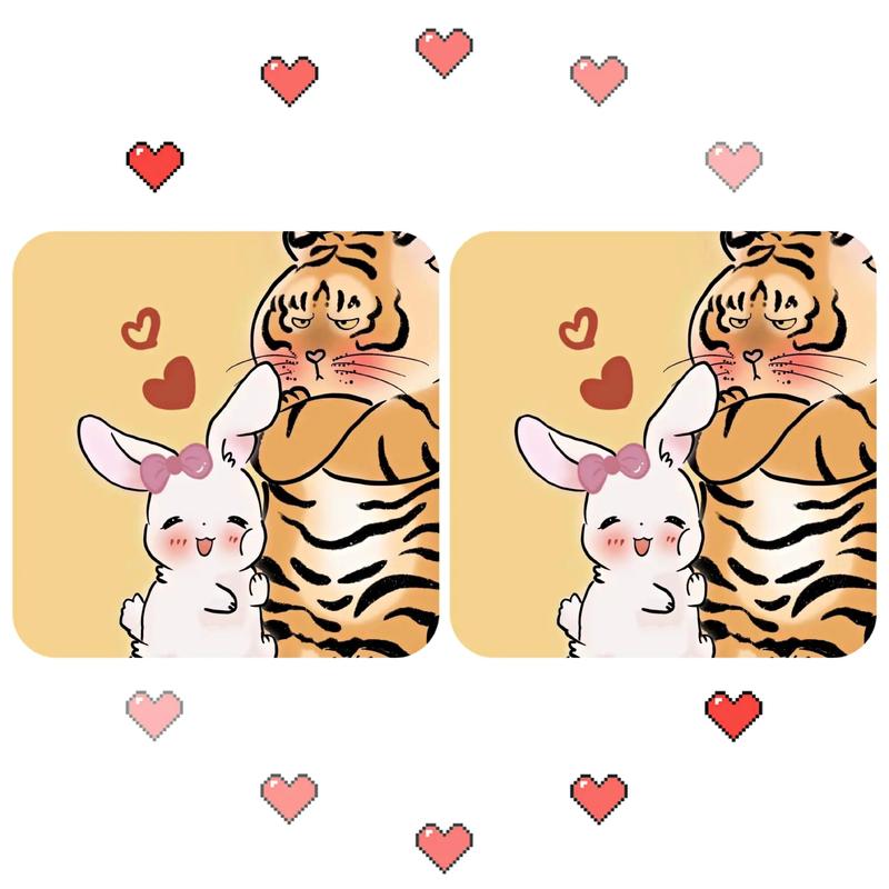 老虎和兔子头像情侣(老虎抱兔子情侣头像图片大全)