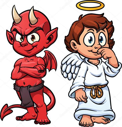天使与恶魔的头像卡通(天使和恶魔的专属头像)