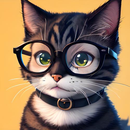 小猫头像图片戴眼镜(小猫头像的原图)