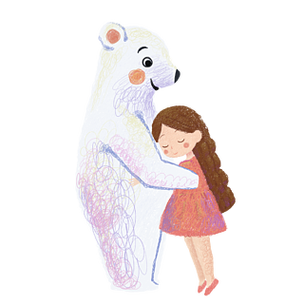卡通女生抱小熊头像(抱小熊的可爱女头像动漫)